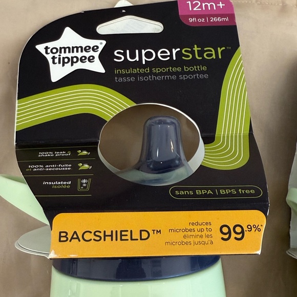 2)Tommee Tippee Superstar Insulated Sportee Bottle Cup 12m+ 9fl oz - Picture 3 of 4